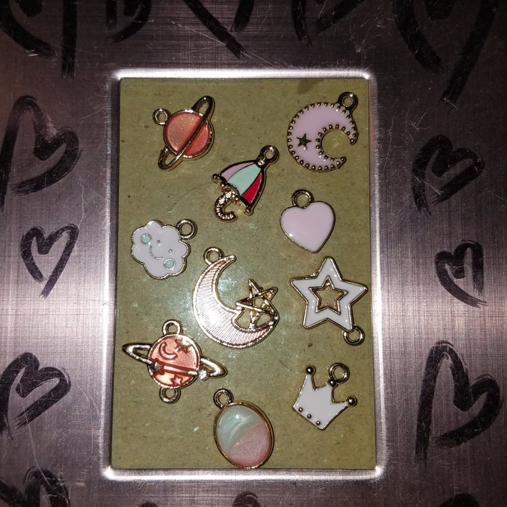 Assorted Enamel Charms/Pendants - sky, planet, space - Picture 3 of 5